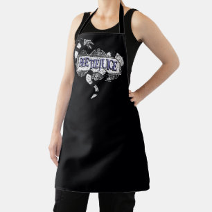 Beetlejuice Sandworm Coiled on Beetlejuice Logo Apron