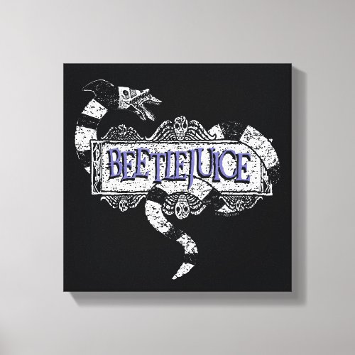 Beetlejuice  Sandworm Coiled on Beetlejuice Logo Canvas Print