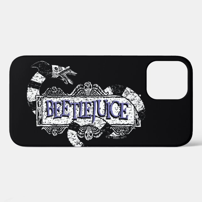 Beetlejuice | Sandworm Coiled on Beetlejuice Logo Case-Mate iPhone Case (Back (Horizontal))