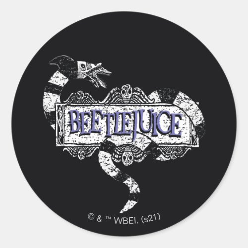 Beetlejuice | Sandworm Coiled on Beetlejuice Logo