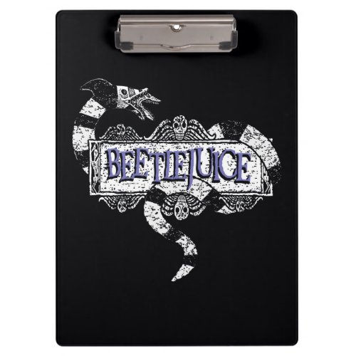 Beetlejuice  Sandworm Coiled on Beetlejuice Logo Clipboard