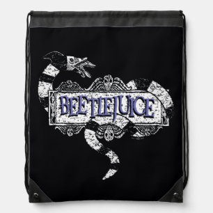 Beetlejuice   Sandworm Coiled on Beetlejuice Logo Drawstring Bag