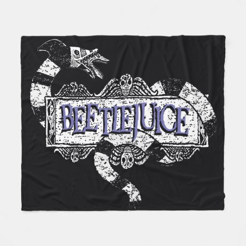 Beetlejuice  Sandworm Coiled on Beetlejuice Logo Fleece Blanket