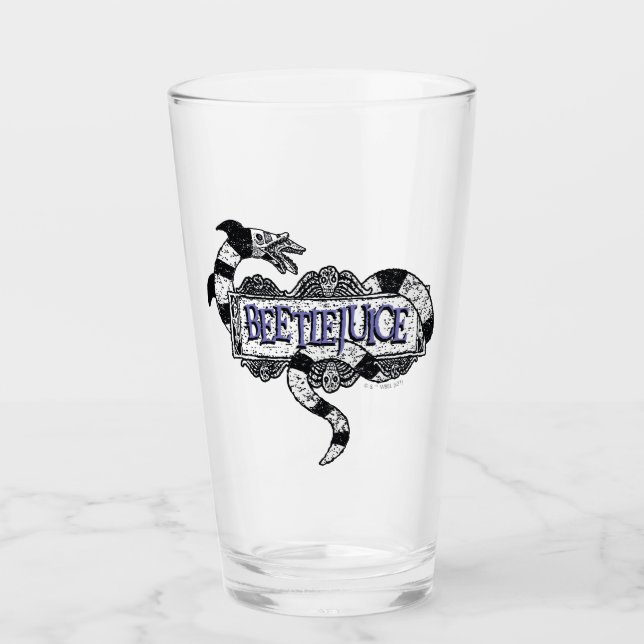 Beetlejuice | Sandworm Coiled on Beetlejuice Logo Glass (Front)