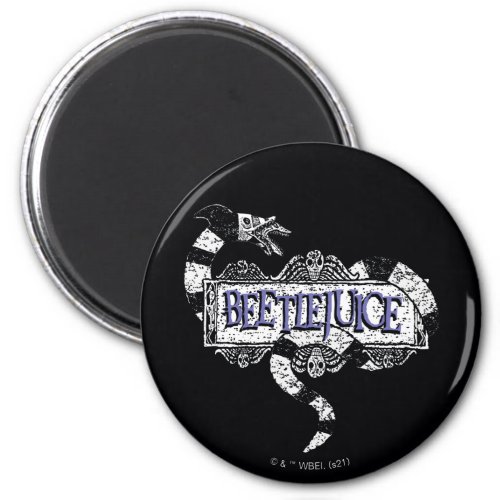 Beetlejuice  Sandworm Coiled on Beetlejuice Logo Magnet