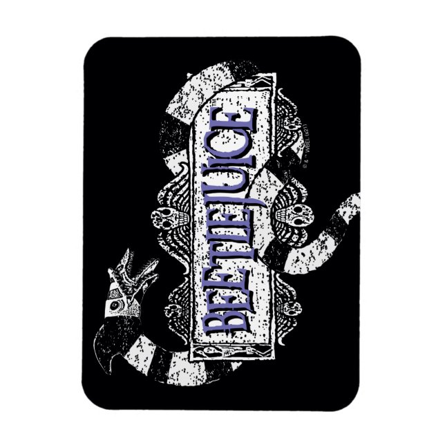 Beetlejuice | Sandworm Coiled on Beetlejuice Logo Magnet (Vertical)