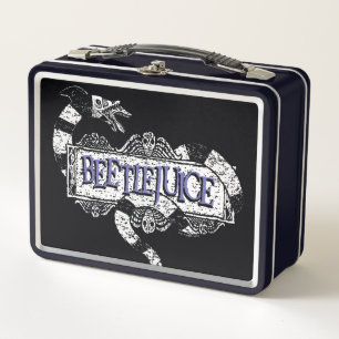 Beetlejuice Sandworm Coiled on Beetlejuice Logo Metal Lunch Box