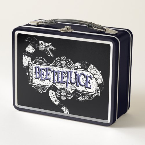 Beetlejuice  Sandworm Coiled on Beetlejuice Logo Metal Lunch Box