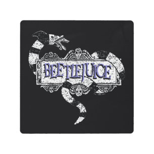 Beetlejuice   Sandworm Coiled on Beetlejuice Logo Metal Print