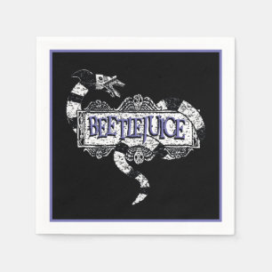 Beetlejuice Sandworm Coiled on Beetlejuice Logo Napkins