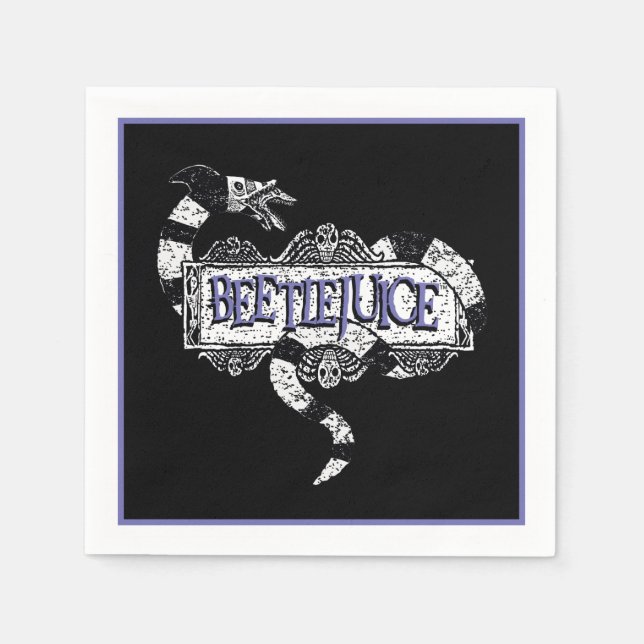 Beetlejuice | Sandworm Coiled on Beetlejuice Logo Napkins (Front)