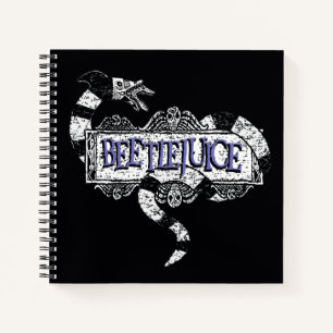 Beetlejuice Sandworm Coiled on Beetlejuice Logo Notebook