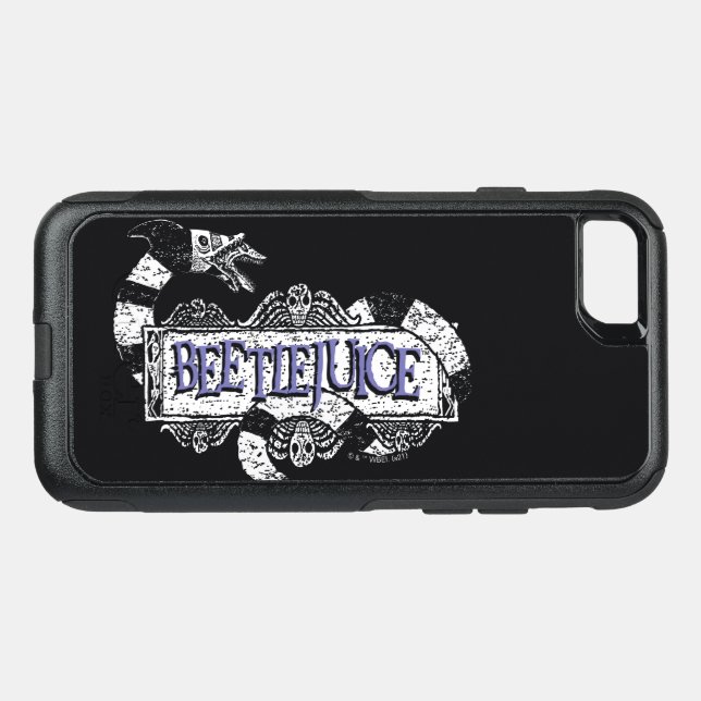 Beetlejuice | Sandworm Coiled on Beetlejuice Logo Otterbox iPhone Case (Back Horizontal)