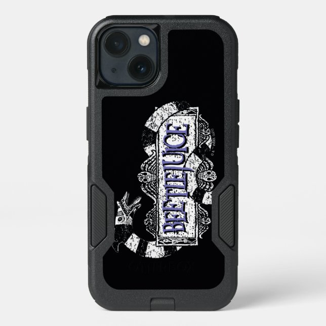 Beetlejuice | Sandworm Coiled on Beetlejuice Logo Otterbox iPhone Case (Back)