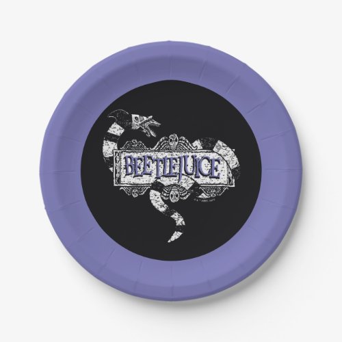 Beetlejuice  Sandworm Coiled on Beetlejuice Logo Paper Plates