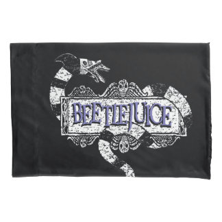 Beetlejuice | Sandworm Coiled on Beetlejuice Logo Pillow Case