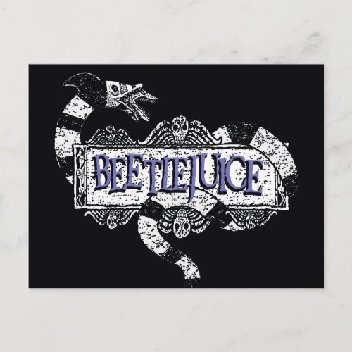 Beetlejuice  Sandworm Coiled on Beetlejuice Logo Postcard