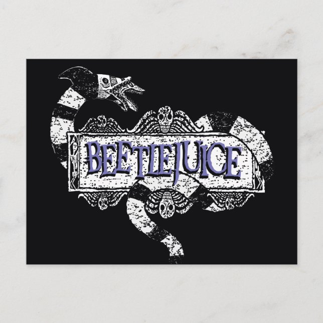 Beetlejuice | Sandworm Coiled on Beetlejuice Logo Postcard (Front)
