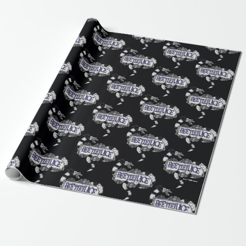 Beetlejuice  Sandworm Coiled on Beetlejuice Logo Wrapping Paper