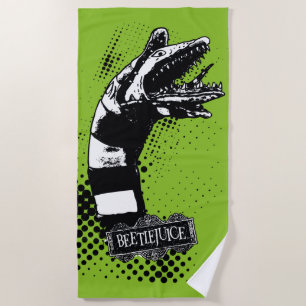 Beetlejuice   Sandworm Illustration Beach Towel