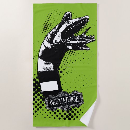 Beetlejuice  Sandworm Illustration Beach Towel