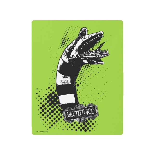 Beetlejuice | Sandworm Illustration Metal Print (Front)