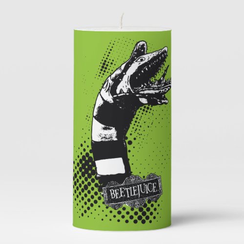 Beetlejuice  Sandworm Illustration Pillar Candle