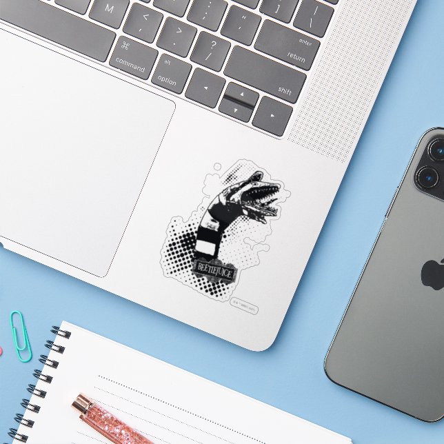 Beetlejuice | Sandworm Illustration Sticker (Laptop w/ iPhone)