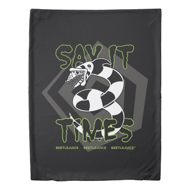 Beetlejuice | Say It 3 Times Duvet Cover (Front)