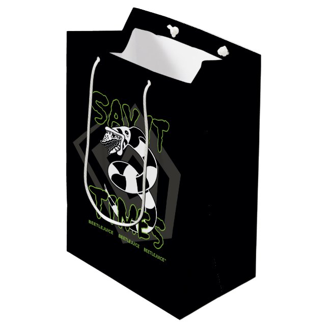Beetlejuice | Say It 3 Times Medium Gift Bag (Front Angled)