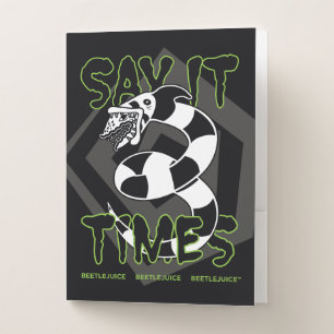 Beetlejuice Say It 3 Times Pocket Folder