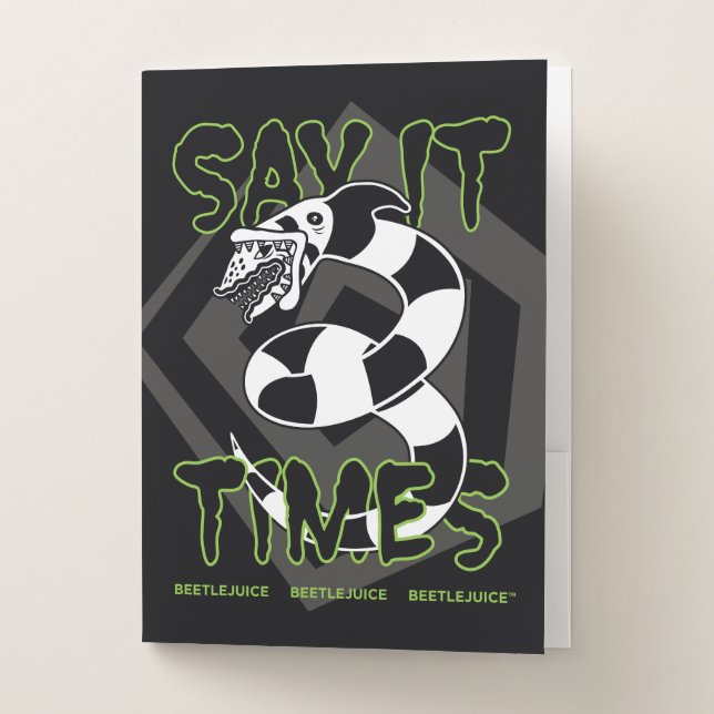 Beetlejuice | Say It 3 Times Pocket Folder (Front)