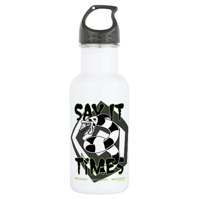 Beetlejuice | Say It 3 Times Stainless Steel Water Bottle (Front)