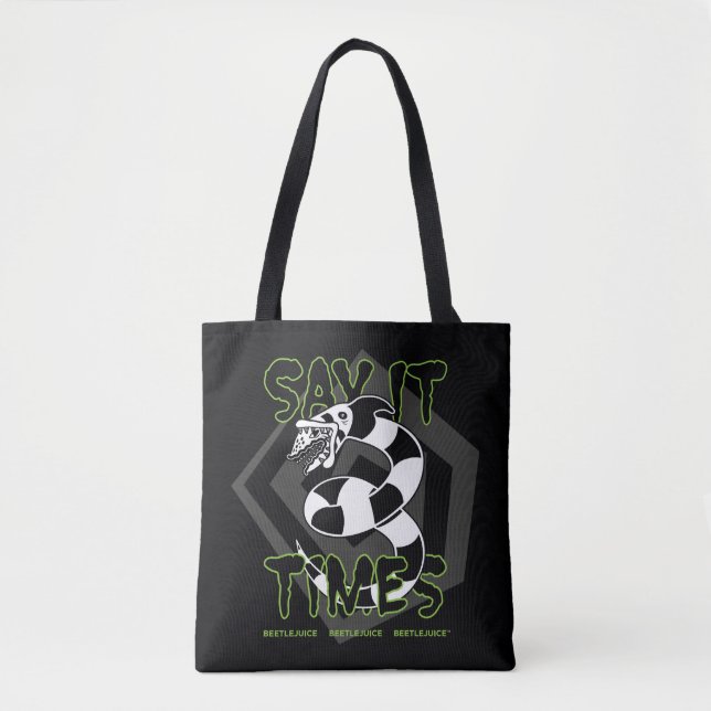 Beetlejuice | Say It 3 Times Tote Bag (Front)