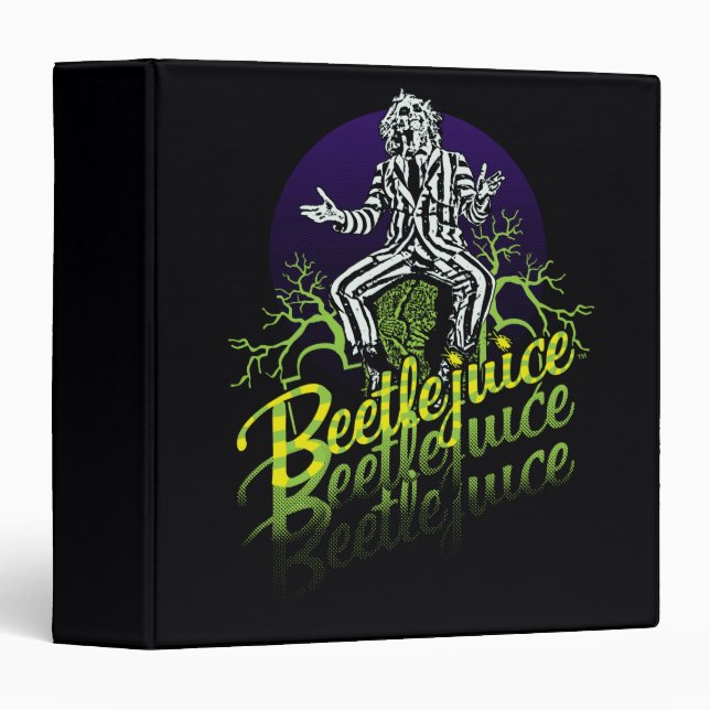 Beetlejuice | Sitting on a Tombstone 3 Ring Binder (Front/Spine)