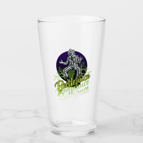 Beetlejuice  Sitting on a Tombstone Glass