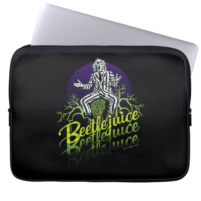 Beetlejuice | Sitting on a Tombstone Laptop Sleeve (Front)