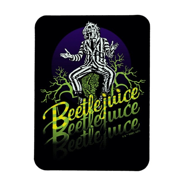 Beetlejuice | Sitting on a Tombstone Magnet (Vertical)