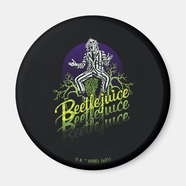 Beetlejuice | Sitting on a Tombstone Magnet (Front)