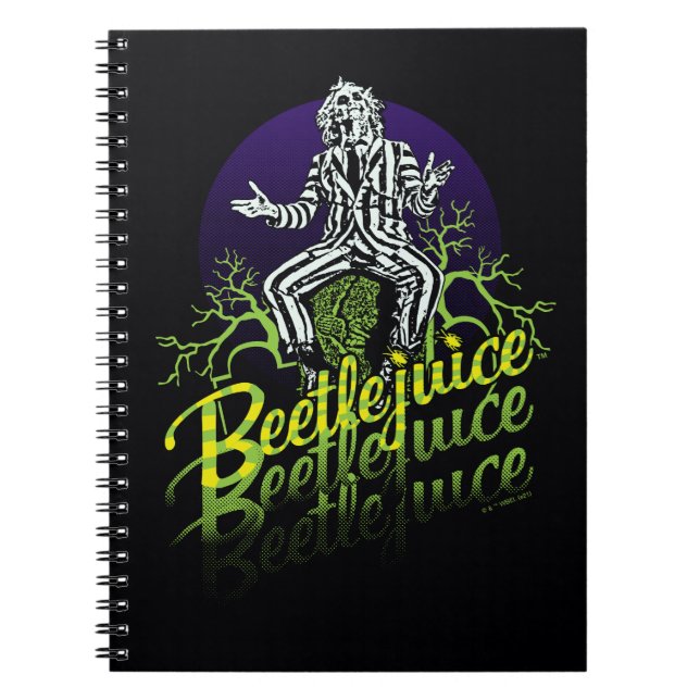 Beetlejuice | Sitting on a Tombstone Notebook (Front)