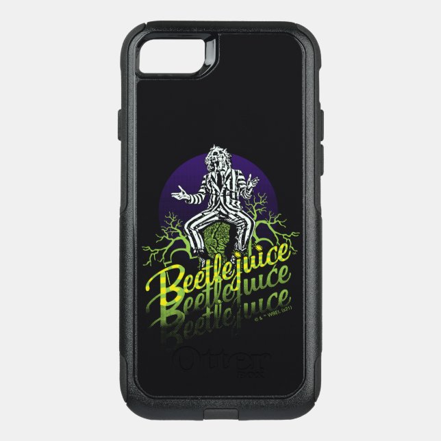 Beetlejuice | Sitting on a Tombstone Otterbox iPhone Case (Back)