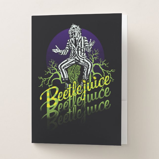 Beetlejuice | Sitting on a Tombstone Pocket Folder (Front)