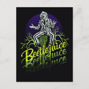 Beetlejuice   Sitting on a Tombstone Postcard