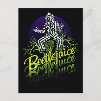 Beetlejuice | Sitting on a Tombstone Postcard
