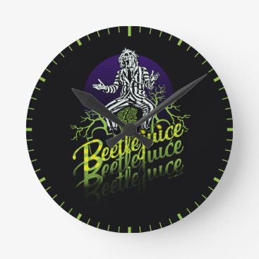 Beetlejuice | Sitting on a Tombstone Round Clock