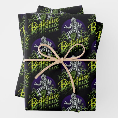 Beetlejuice  Sitting on a Tombstone Wrapping Paper Sheets