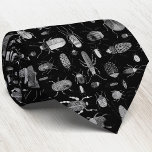 Beetles and Bugs Black Neck Tie<br><div class="desc">Watercolor bugs and beetles pattern on a black background.  Perfect for entomologists and nature lovers,  and for Halloween too!  Original art by Nic Squirrell.</div>