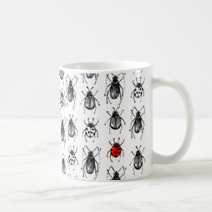 Beetles and ladybug coffee mug