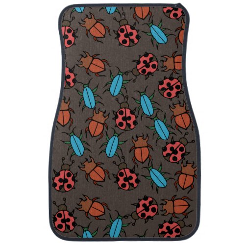 Beetles and Ladybug pattern bug lover Car Mat