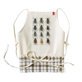 Beetles Bugs Zoology Vintage Illustration Art Zazzle HEART Apron